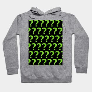 Green Question Marks Enigma pattern Hoodie